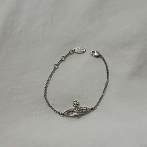 Vivienne Westwood Silver Orb Logo Chain Bracelet